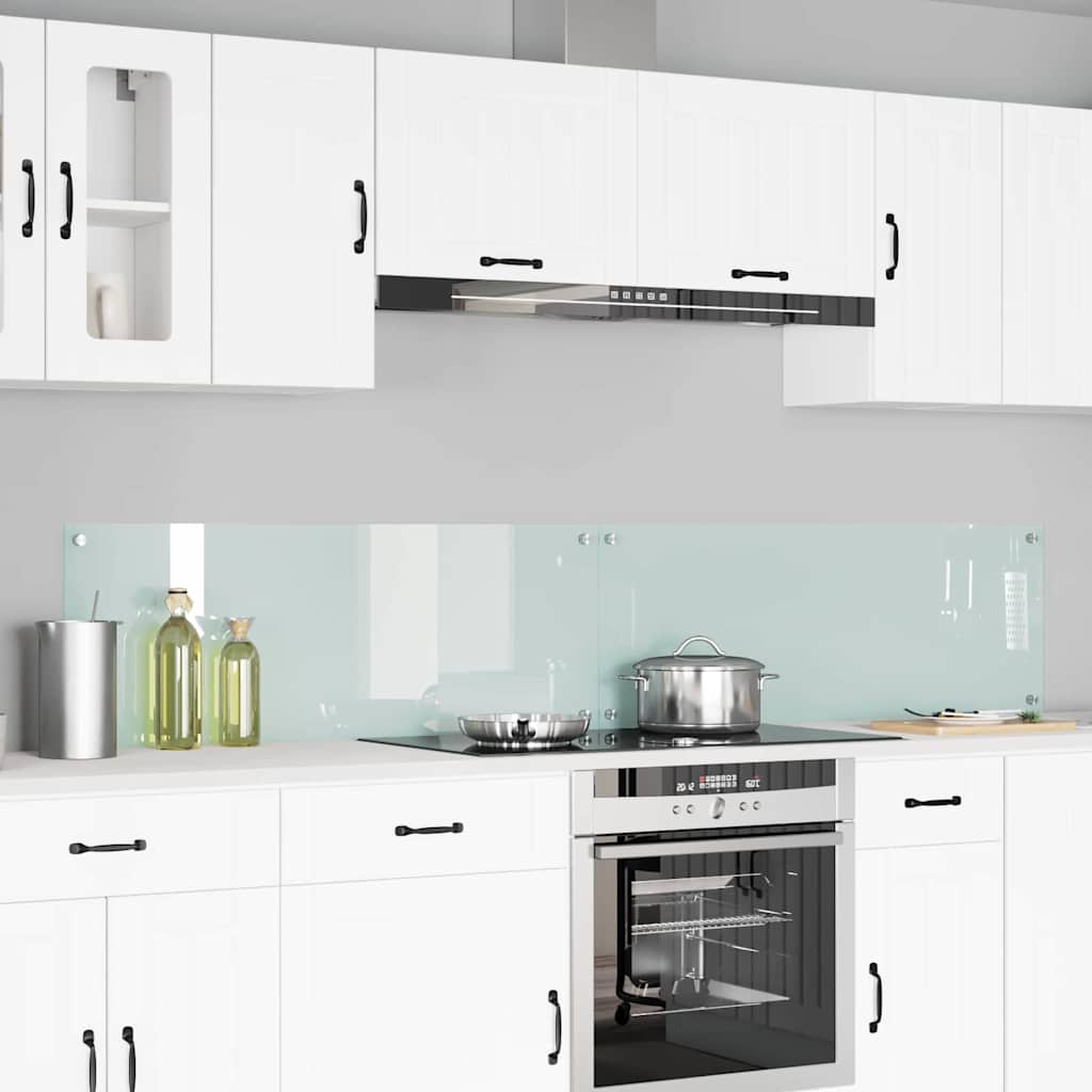 Kitchen Backsplash 2 pcs White 110 x 40 cm Tempered Glass