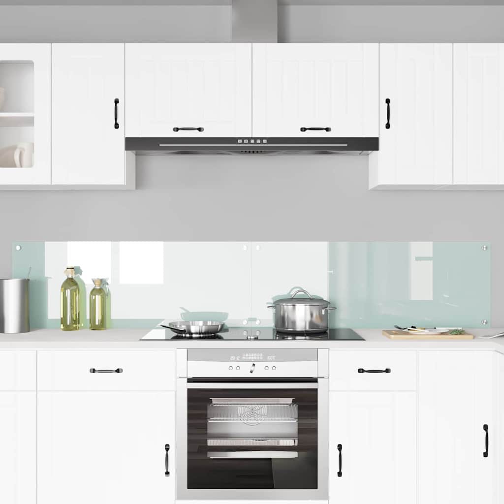 Kitchen Backsplash 2 pcs White 110 x 40 cm Tempered Glass
