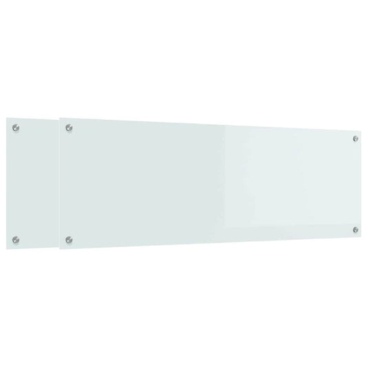 Kitchen Backsplash 2 pcs White 120 x 40 cm Tempered Glass