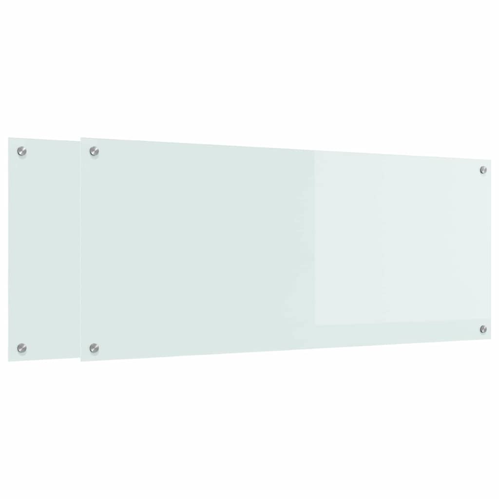Kitchen Backsplash 2 pcs White 120 x 50 cm Tempered Glass