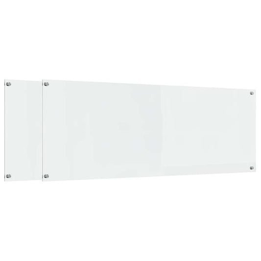 Kitchen Backsplash 2 pcs Transparent 110 x 40 cm Tempered Glass