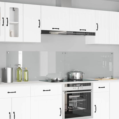 Kitchen Backsplash 2 pcs Transparent 110 x 50 cm Tempered Glass