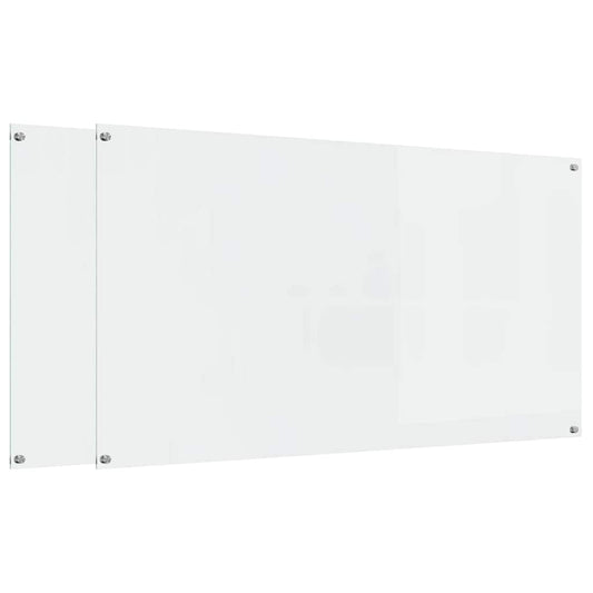 Kitchen Backsplash 2 pcs Transparent 110 x 60 cm Tempered Glass