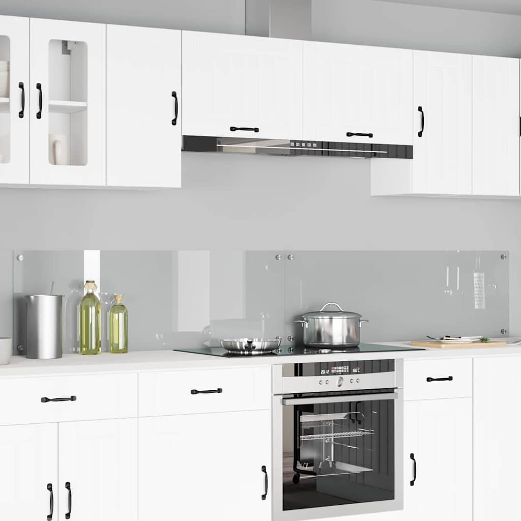 Kitchen Backsplash 2 pcs Transparent 120 x 40 cm Tempered Glass