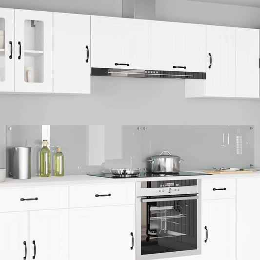Kitchen Backsplash 2 pcs Transparent 120 x 40 cm Tempered Glass