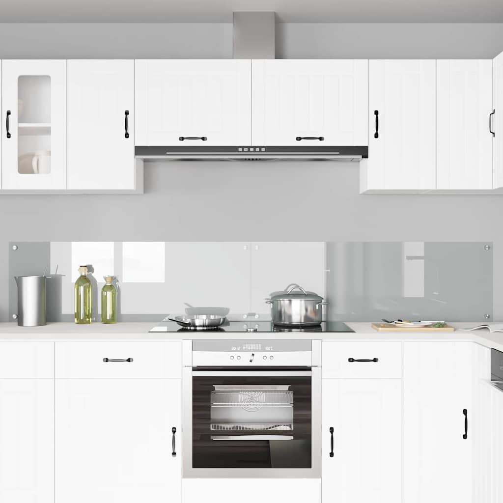 Kitchen Backsplash 2 pcs Transparent 120 x 40 cm Tempered Glass