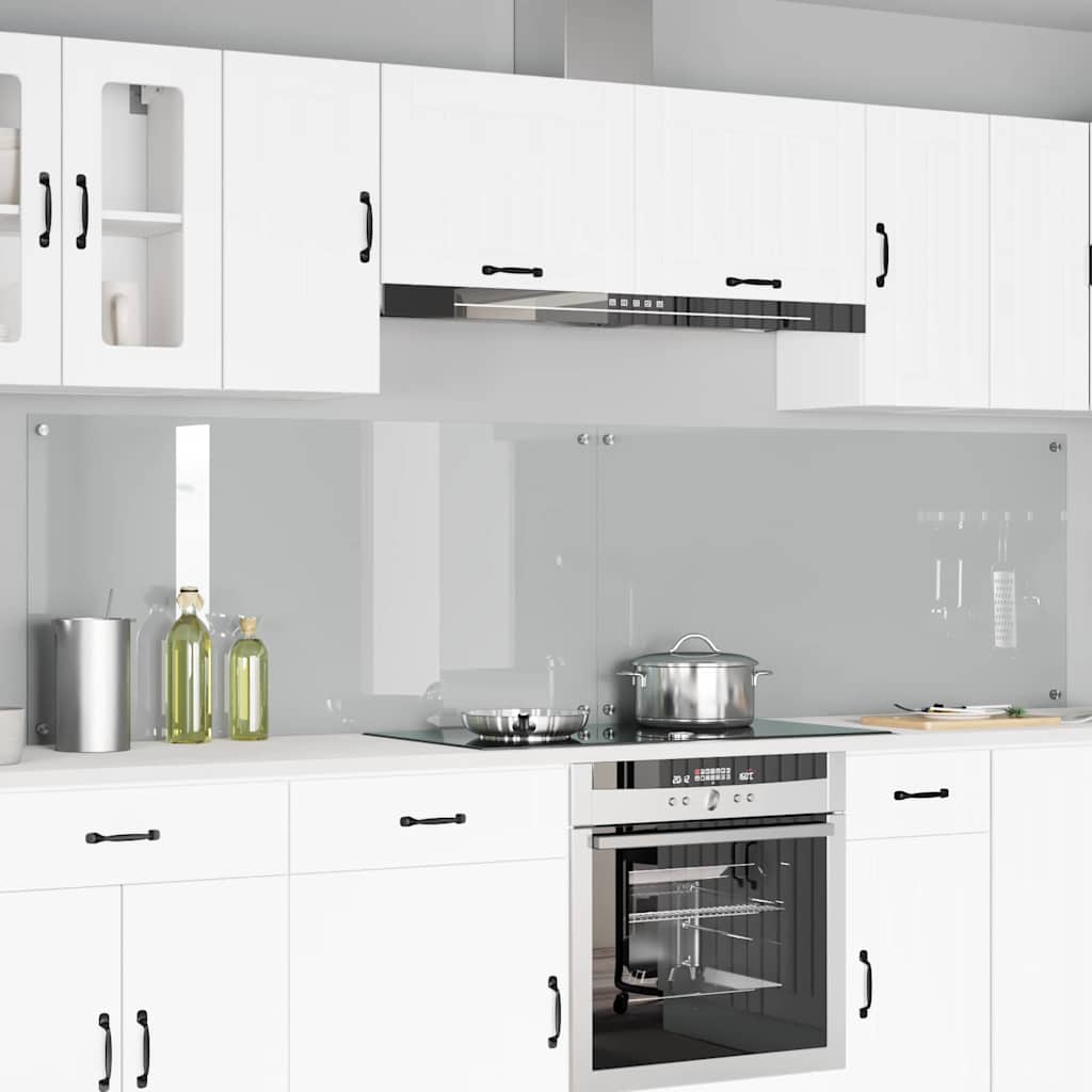 Kitchen Backsplash 2 pcs Transparent 120 x 60 cm Tempered Glass
