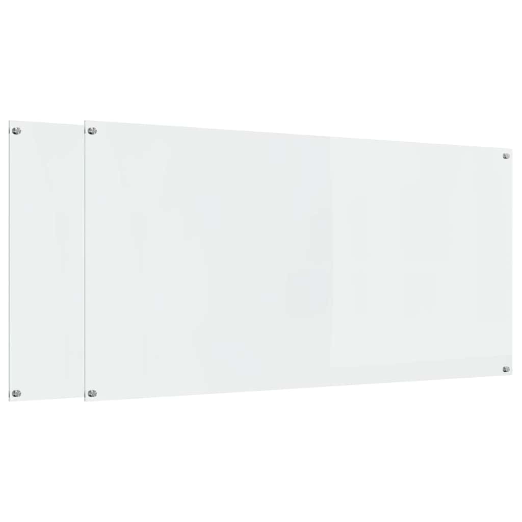 Kitchen Backsplash 2 pcs Transparent 120 x 60 cm Tempered Glass