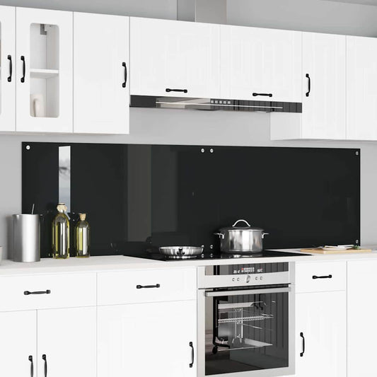 Kitchen Backsplash 2 pcs Black 110 x 60 cm Tempered Glass