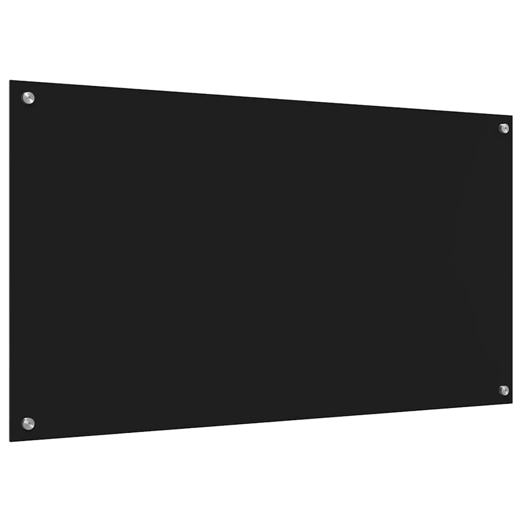 Kitchen Backsplash 2 pcs Black 110 x 60 cm Tempered Glass