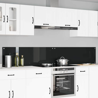 Kitchen Backsplash 2 pcs Black 120 x 40 cm Tempered Glass