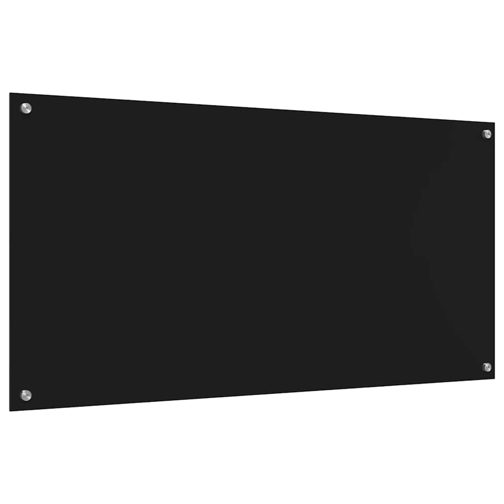 Kitchen Backsplash 2 pcs Black 120 x 60 cm Tempered Glass