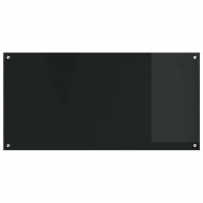 Kitchen Backsplash 2 pcs Black 120 x 60 cm Tempered Glass