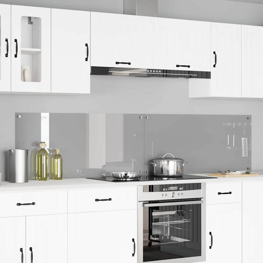 Kitchen Backsplash 2 pcs Light Grey 110 x 50 cm Tempered Glass