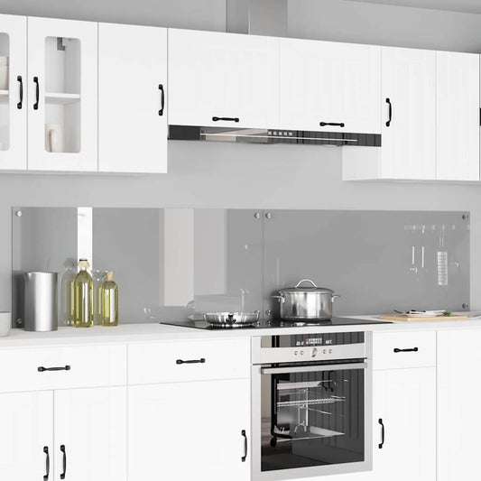 Kitchen Backsplash 2 pcs Light Grey 120 x 50 cm Tempered Glass