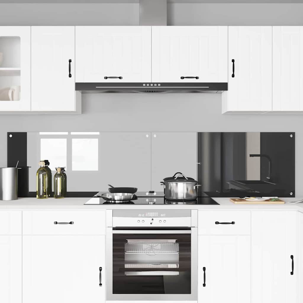 Kitchen Backsplash 2 pcs Dark Grey 110 x 50 cm Tempered Glass