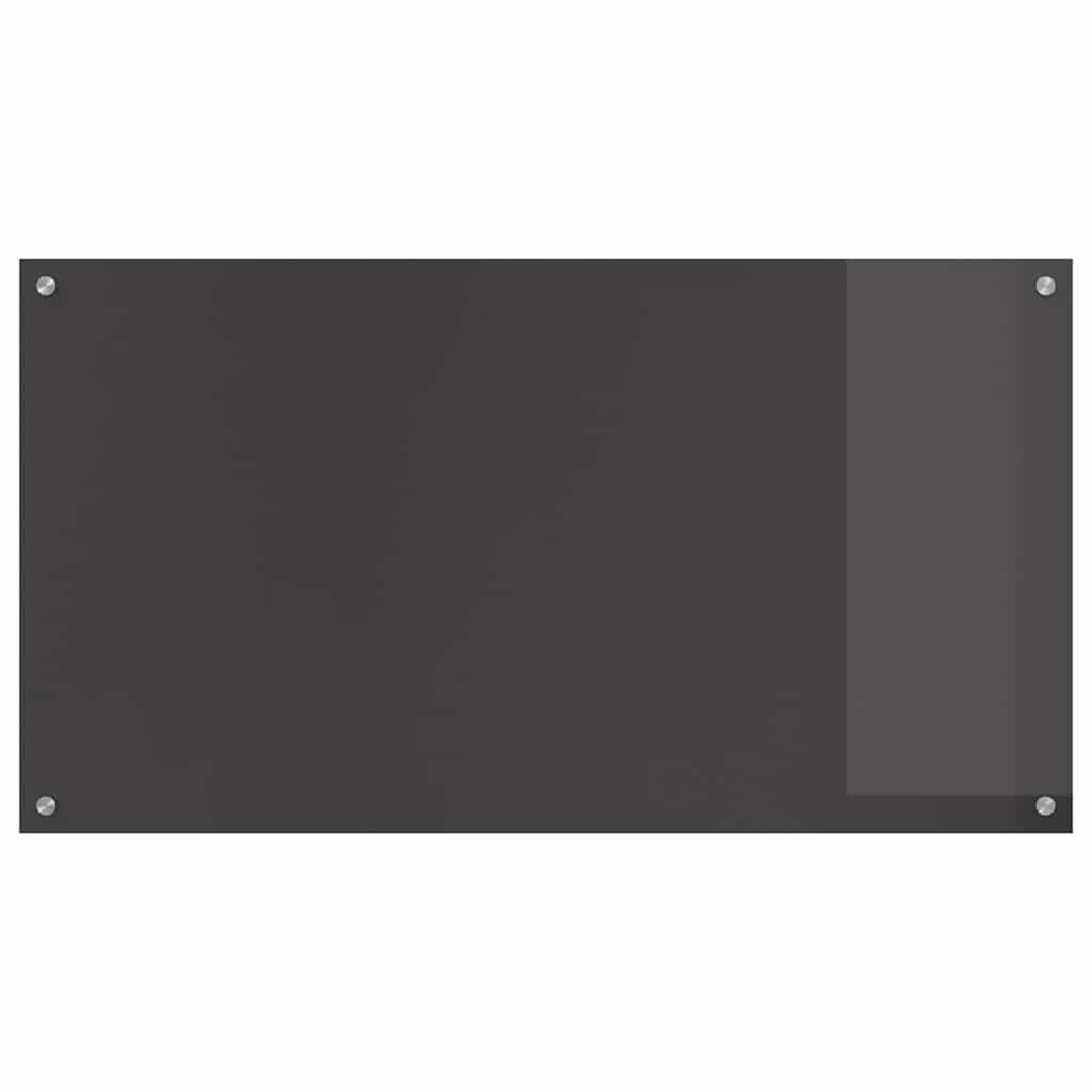 Kitchen Backsplash 2 pcs Dark Grey 110 x 60 cm Tempered Glass