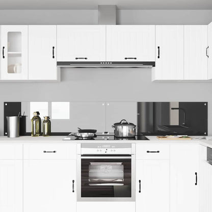 Kitchen Backsplash 2 pcs Dark Grey 120 x 40 cm Tempered Glass