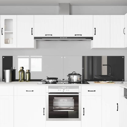 Kitchen Backsplash 2 pcs Dark Grey 120 x 50 cm Tempered Glass