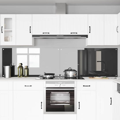 Kitchen Backsplash 2 pcs Dark Grey 120 x 60 cm Tempered Glass
