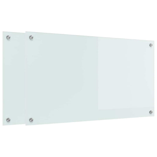Kitchen Backsplash 2 pcs White 90 x 50 cm Tempered Glass