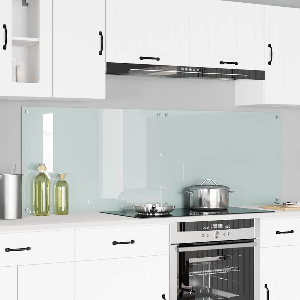 Kitchen Backsplash 2 pcs White 90 x 60 cm Tempered Glass