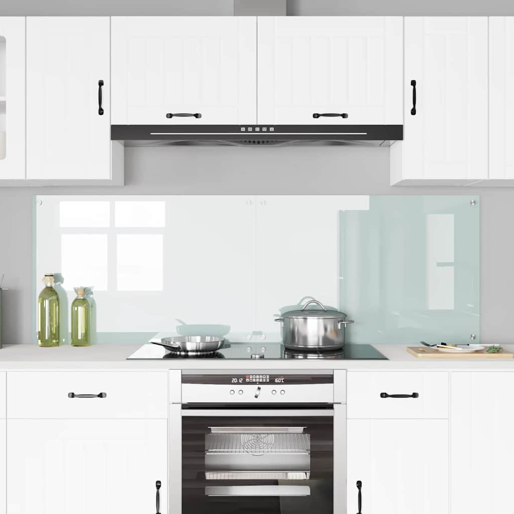 Kitchen Backsplash 2 pcs White 90 x 60 cm Tempered Glass