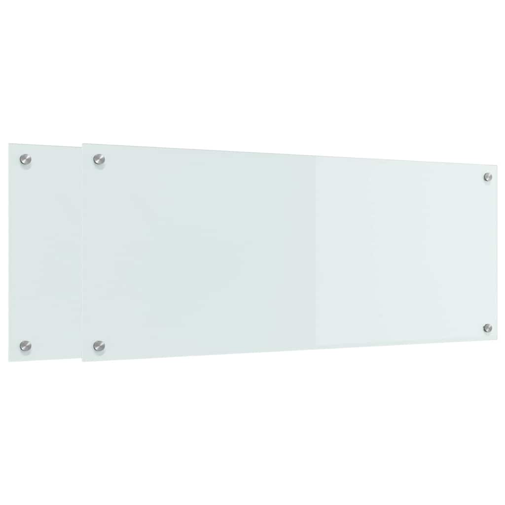 Kitchen Backsplash 2 pcs White 100 x 40 cm Tempered Glass