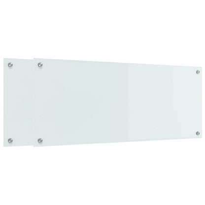 Kitchen Backsplash 2 pcs White 100 x 40 cm Tempered Glass