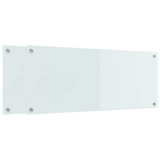 Kitchen Backsplash 2 pcs White 100 x 40 cm Tempered Glass