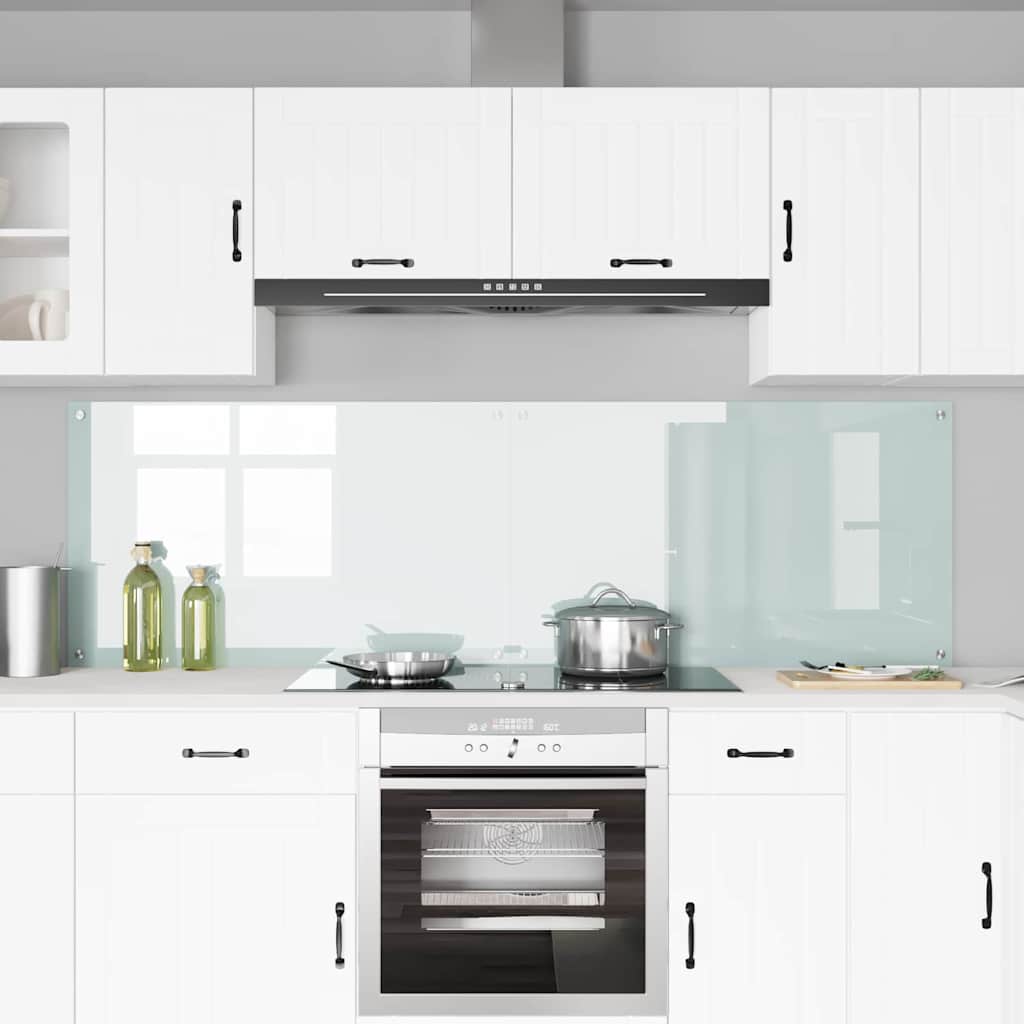 Kitchen Backsplash 2 pcs White 100 x 60 cm Tempered Glass