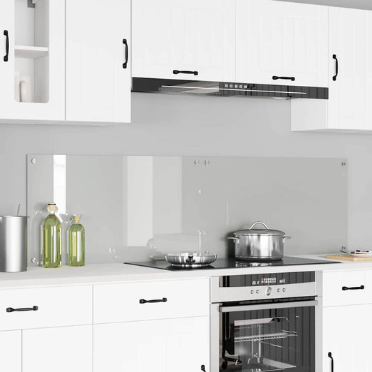 Kitchen Backsplash 2 pcs Transparent 90 x 50 cm Tempered Glass