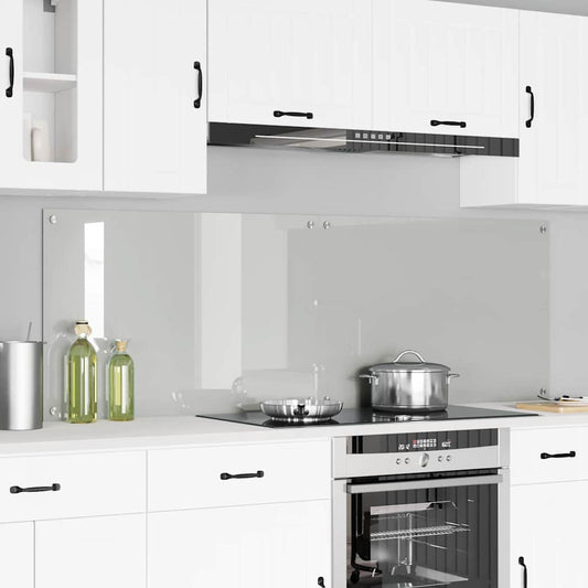 Kitchen Backsplash 2 pcs Transparent 90 x 60 cm Tempered Glass