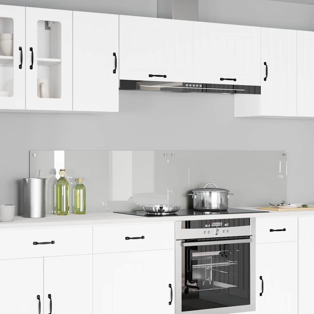 Kitchen Backsplash 2 pcs Transparent 100 x 40 cm Tempered Glass