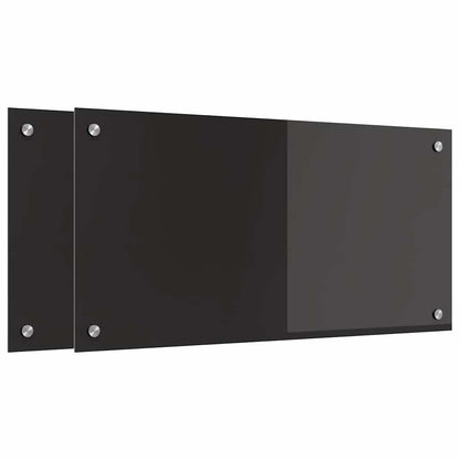 Kitchen Backsplash 2 pcs Black 80 x 40 cm Tempered Glass