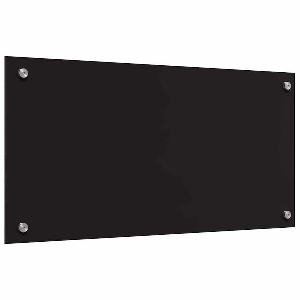 Kitchen Backsplash 2 pcs Black 80 x 40 cm Tempered Glass