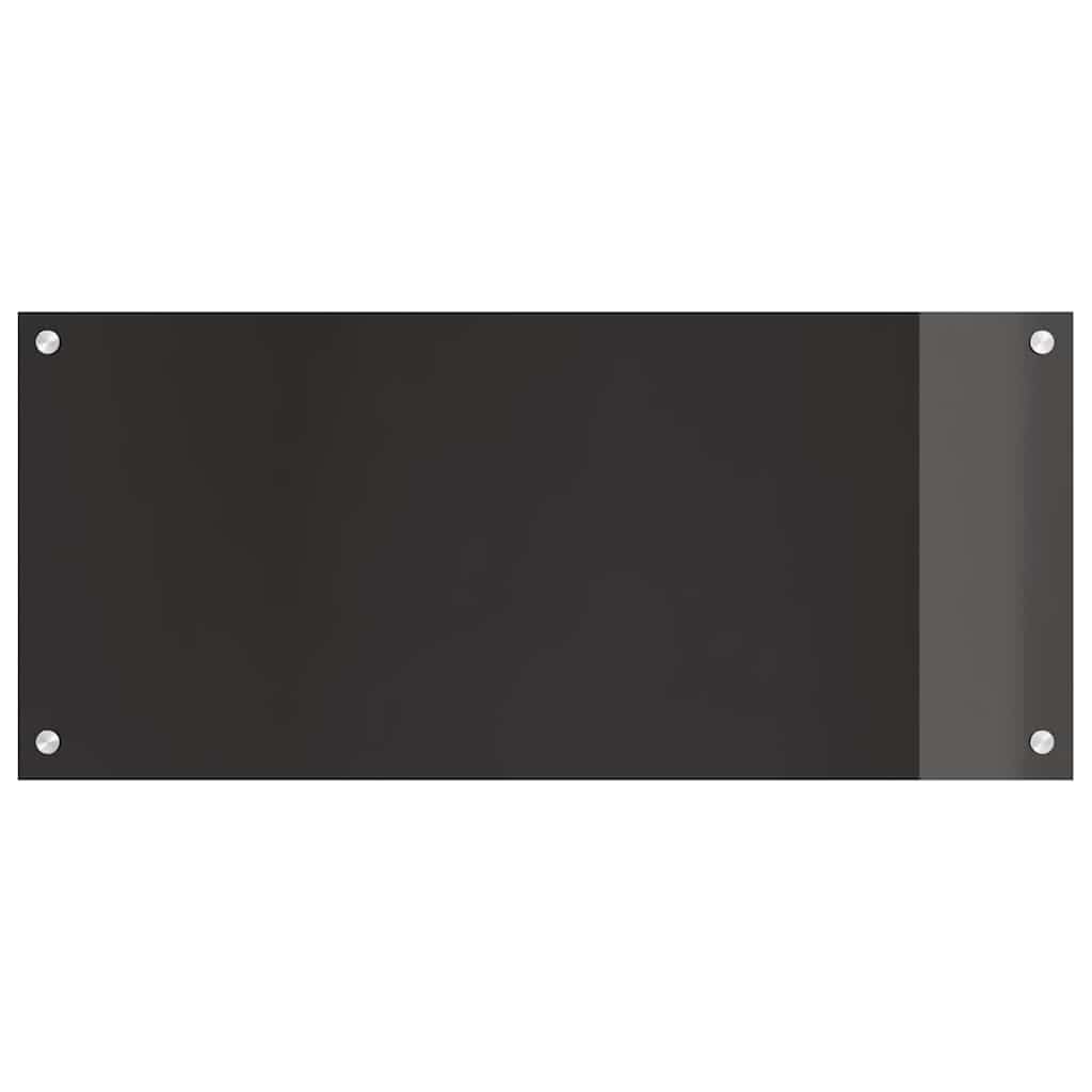 Kitchen Backsplash 2 pcs Black 90 x 40 cm Tempered Glass