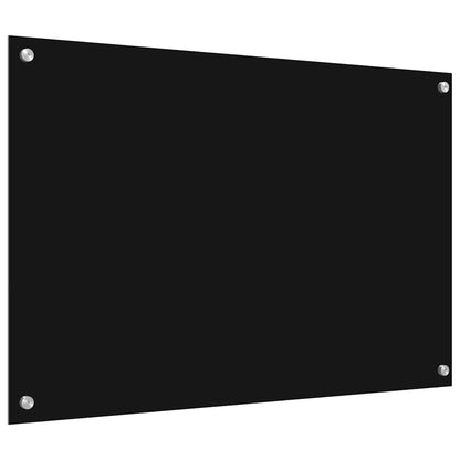 Kitchen Backsplash 2 pcs Black 90 x 60 cm Tempered Glass