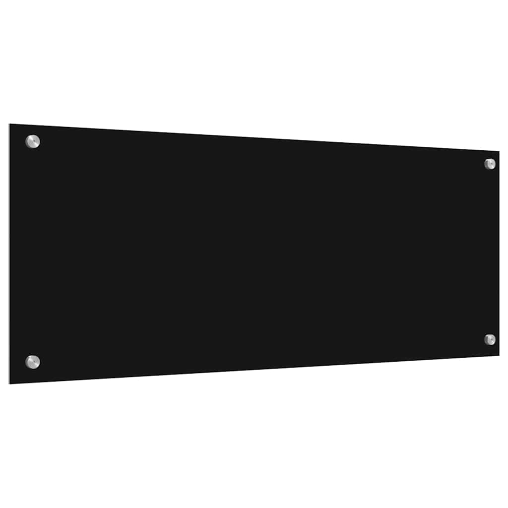 Kitchen Backsplash 2 pcs Black 100 x 40 cm Tempered Glass