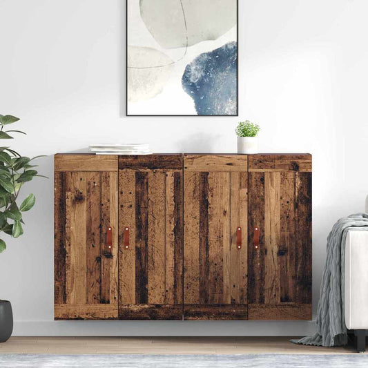 Wall-mounted Cabinet 2 pcs Old Wood 69.5 x 34 x 90 cm