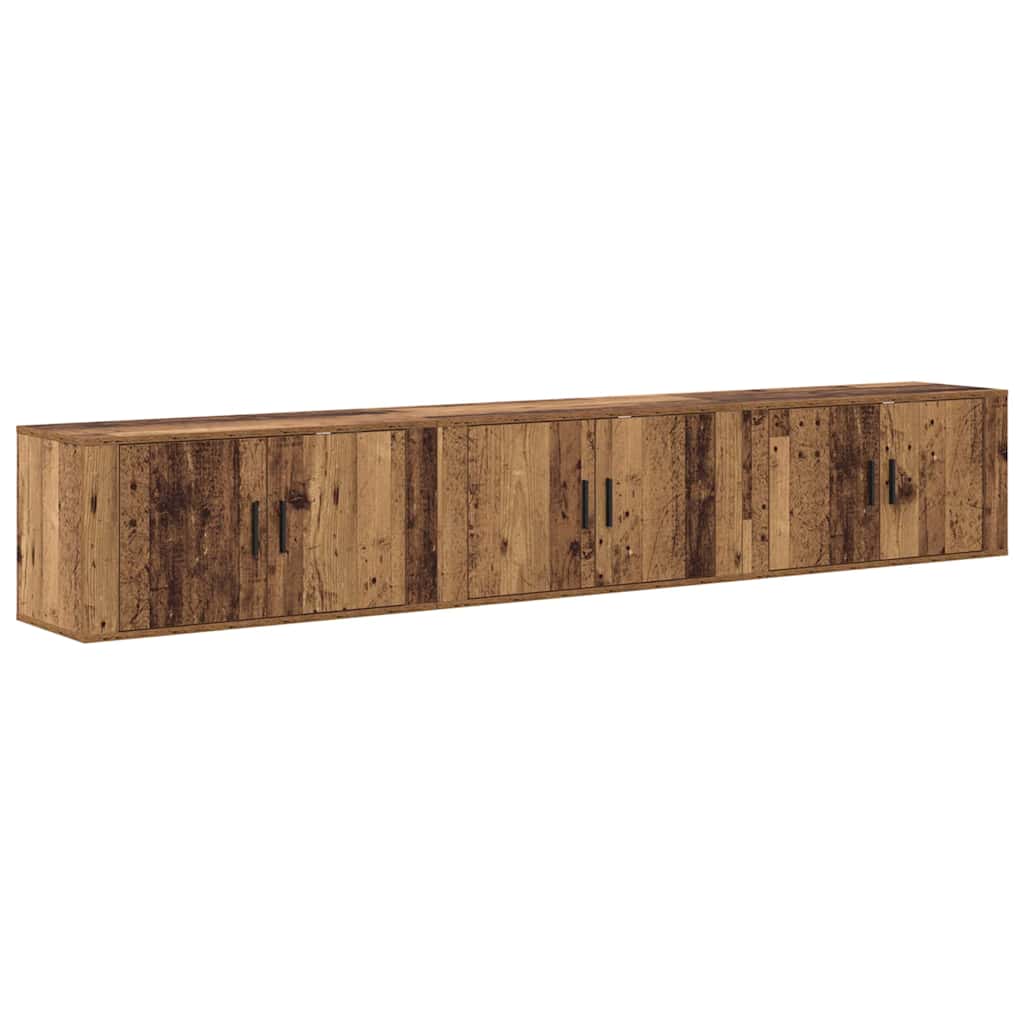 Wall-mounted TV Cabinet Set 3 pcs Old Wood 80 x 34.5 x 40 cm