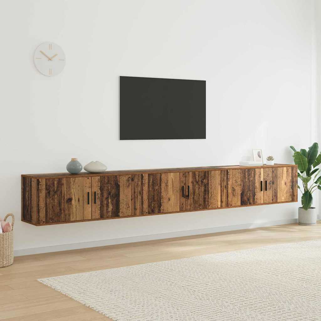 Wall-mounted TV Cabinet Set 3 pcs Old Wood 100 x 34.5 x 40 cm