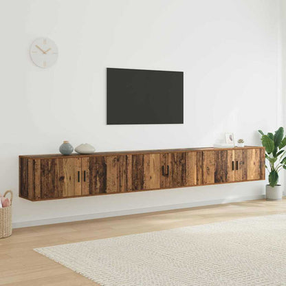 Wall-mounted TV Cabinet Set 3 pcs Old Wood 100 x 34.5 x 40 cm