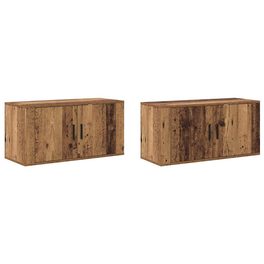 Wall-mounted TV Cabinet Set 2 pcs Old Wood Engineered Wood