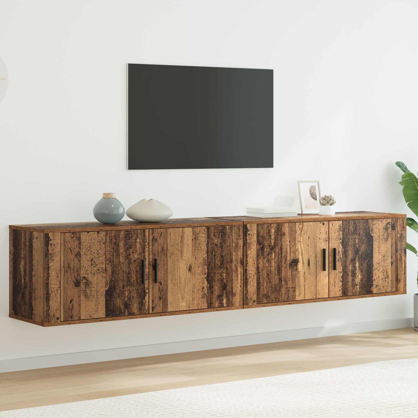 Wall-mounted TV Cabinet Set 2 pcs Old Wood 100 x 34.5 x 40 cm