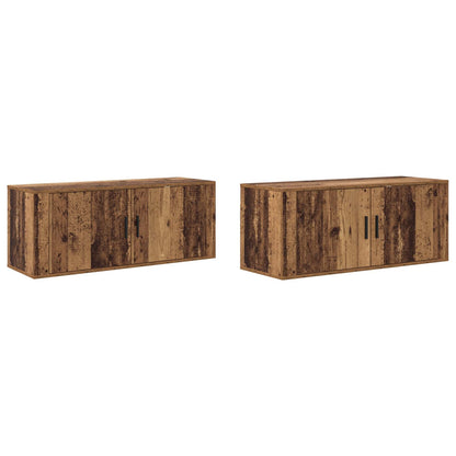 Wall-mounted TV Cabinet Set 2 pcs Old Wood 100 x 34.5 x 40 cm