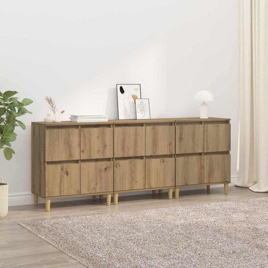 Sideboards 3 pcs Artisan Oak 60 x 35 x 70 cm Engineered Wood
