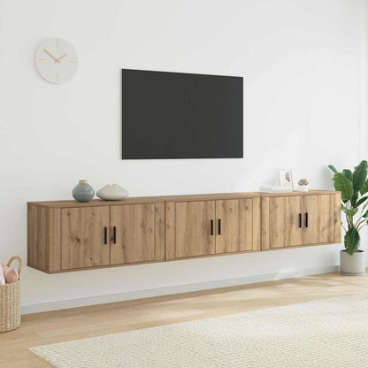 Wall-mounted TV Cabinet Set 3 pcs Artisan Oak 80 x 34.5 x 40 cm