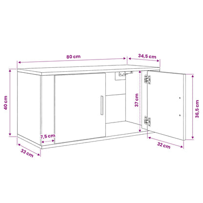 Wall-mounted TV Cabinet Set 3 pcs Artisan Oak 80 x 34.5 x 40 cm