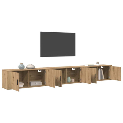 Wall-mounted TV Cabinet Set 3 pcs Artisan Oak Engineered Wood